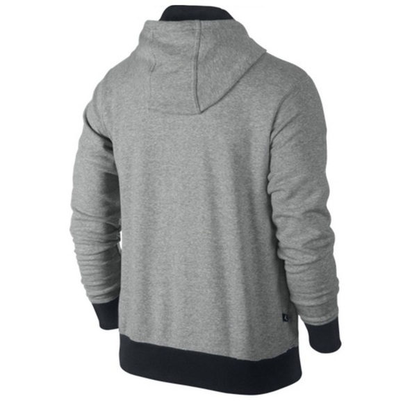 Nike Air Jordan All Around FZ Hooded Zip Front Gray Black Jacket Medium - Picture 2 of 12